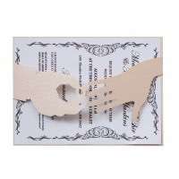 Glitter Paper Invitation Card Laser Cut Card Wedding Invitation Rectangle Elegant Card